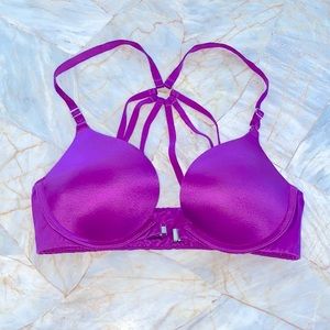 32B VS Very Sexy Front-Close Plunge Push-Up Purple Bra